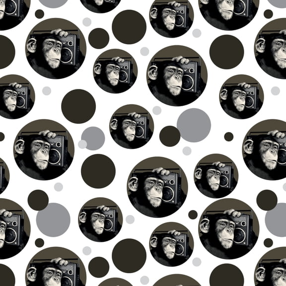 Chimp Monkey With Boombox Radio Premium Gift Wrap Wrapping Paper Roll