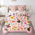 Chimpanzee Bed in a Bag King Size Comforter Set 7 Pieces,Boho Floral