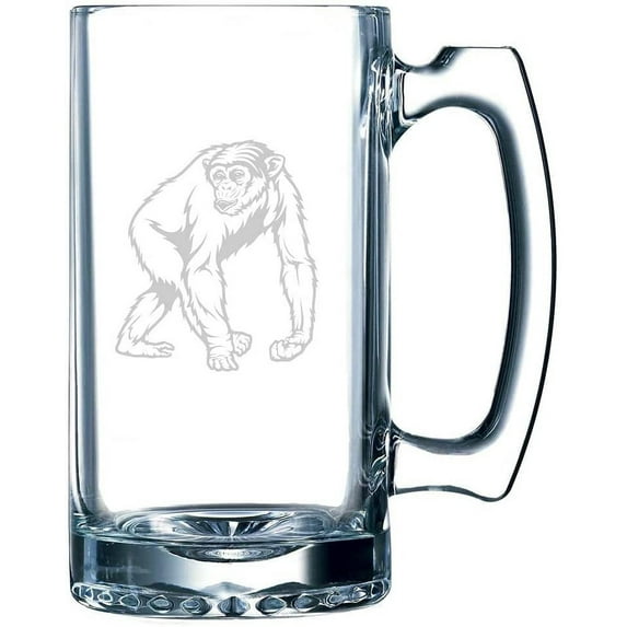 Chimpanzee Body Zoo Animal Themed Etched 25oz Beer Mug