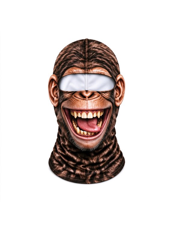 Chimpanzee Full Face Cover Winter Thermal Balaclava Realistic Monkey Head Hood For Skiing Snowboarding Motorcycle