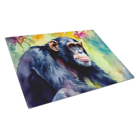Chimpanzee Glass Cutting Board Large 12 in x 15 in
