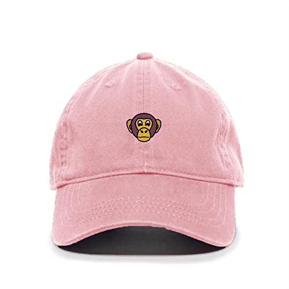 Chimpanzee Head Embroidered Baseball Cap - Adjustable Cotton Dad Hat In Teal, One Size Fits All