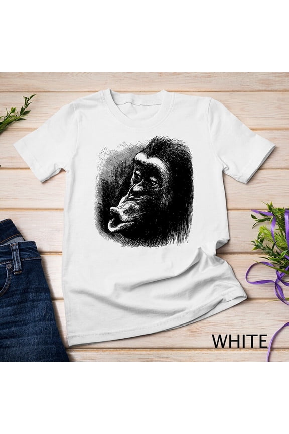 Chimpanzee Monkey Face Tshirt Art-Vintage Chimp Funny Monkey Tank Unisex T-shirt