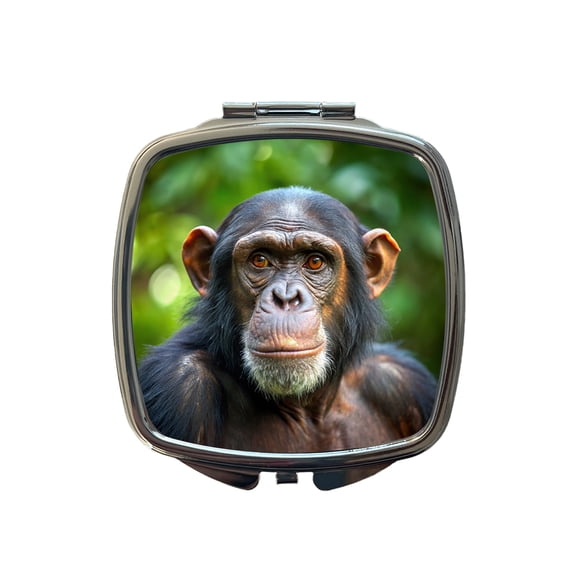 Chimpanzee Monkey Travel Makeup Handbag Purse Small Pocket Compact Mirror