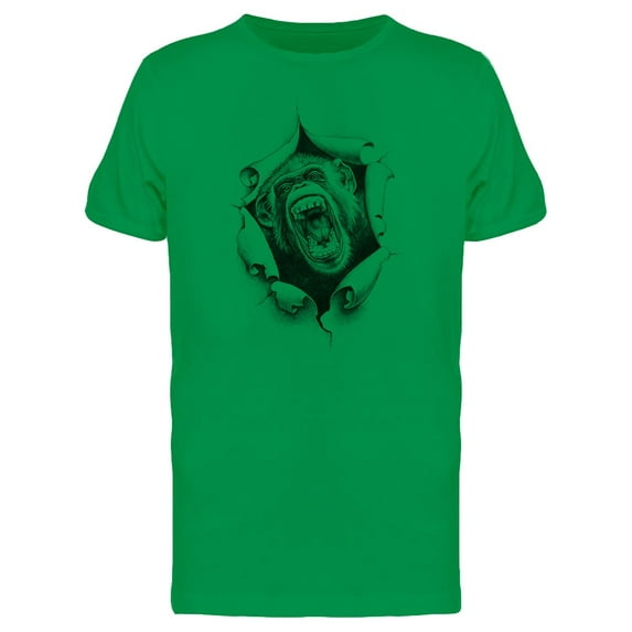 Chimpanzee Ripped Paper Sketch Tee Men's -Image by Shutterstock