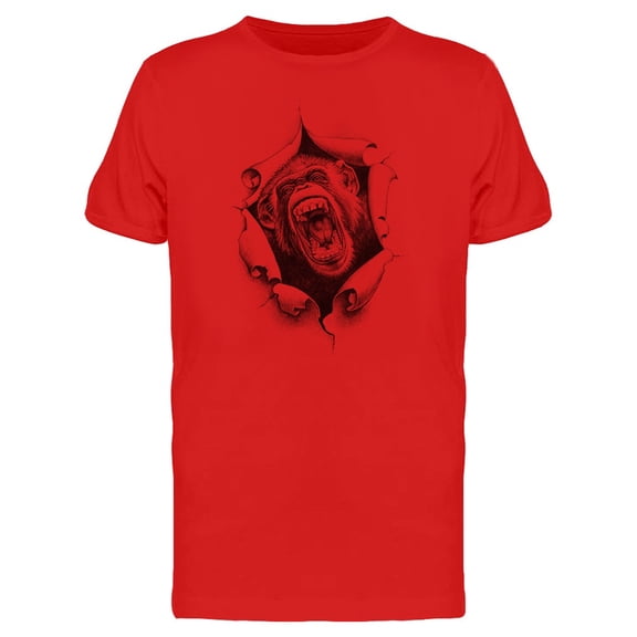 Chimpanzee Ripped Paper Sketch Tee Men's -Image by Shutterstock