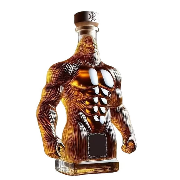 Chimpanzee Shaped Whiskey Bottle Decanter Unique Wine Bottle, Decorative Whiskey Bottle Glass for Home Bar, Countertop & Shelf Display, Bar Gift for Whiskey & Wine Lovers