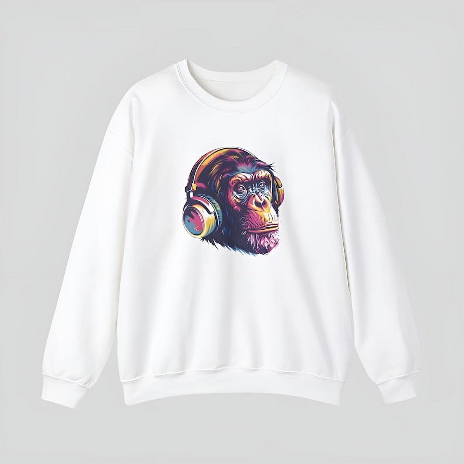 Chimpanzee Sweatshirt, Chimpanzee Art, Animal Sweatshirt Women, Monkey ...