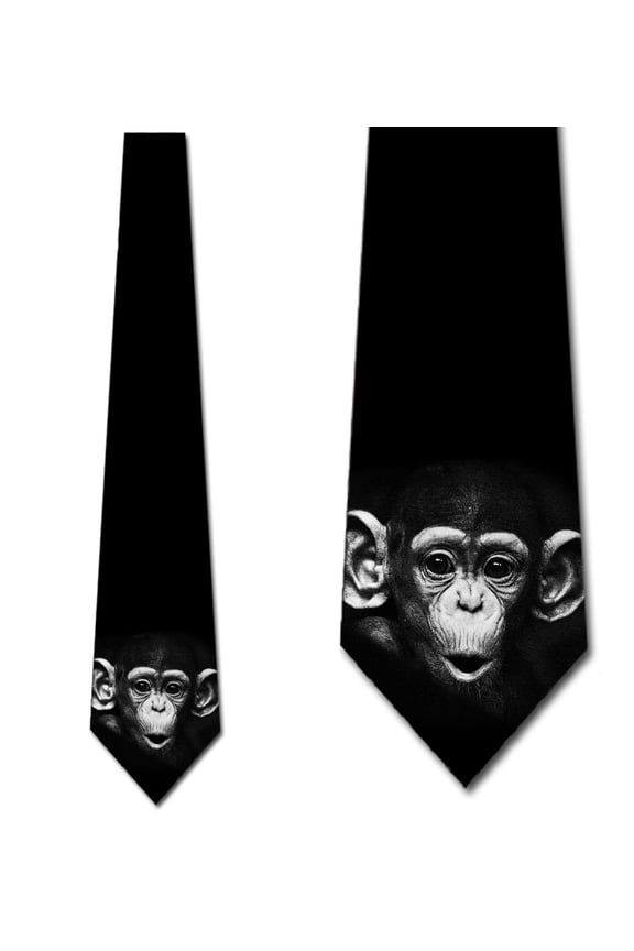 Chimpanzee Ties Mens Animal Monkey Necktie by Three Rooker