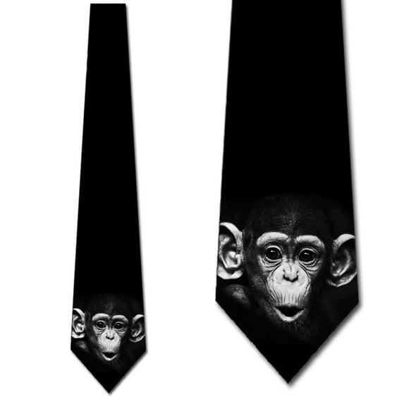 Chimpanzee Ties Mens Animal Monkey Necktie by Three Rooker