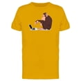 thumbnail image 1 of Chimpanzee Using Computer Tee Men's -Image by Shutterstock, 1 of 2