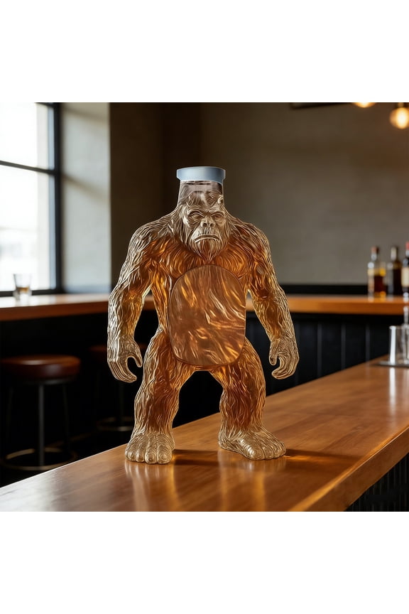 Chimpanzee Whiskey Bottle Decanter, Fun Decorative Alcohol Container for Home Bar and Party Entertaining, Unique Gift for Whiskey Lovers and Humorous Bar Display Collectors
