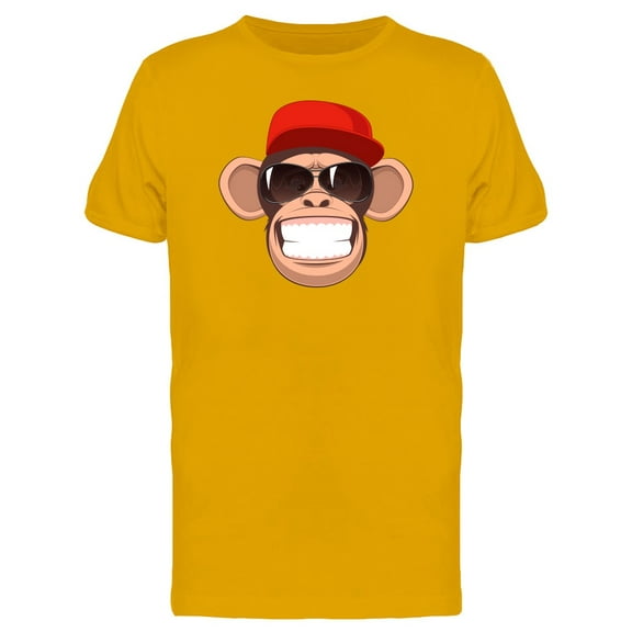 Chimpanzee With Baseball Cap T-Shirt Men -Image by Shutterstock, Male Small