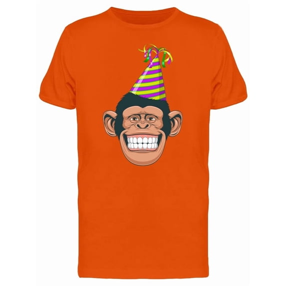 Chimpanzee With Party Hat Tee Men's -Image by Shutterstock
