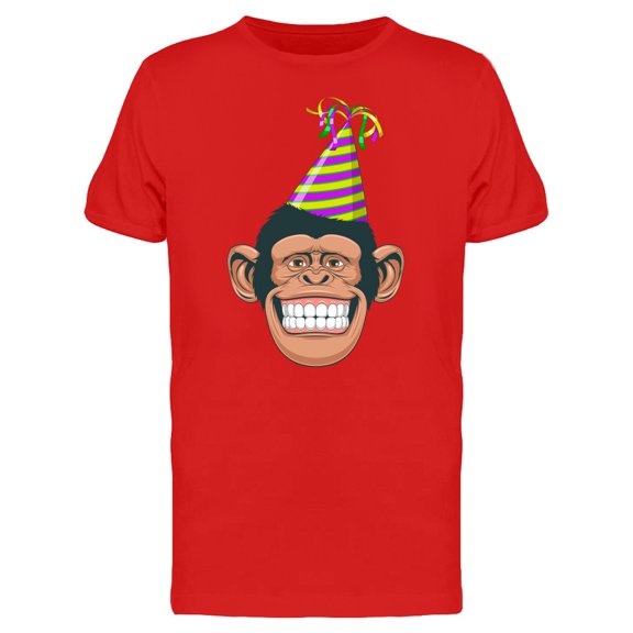 Chimpanzee With Party Hat Tee Men's -Image by Shutterstock