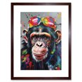 thumbnail image 1 of Chimpanzee With Rainbow Sunglasses Modern Pop Art Artwork Framed Wall Art Print 9X7 Inch, 1 of 5