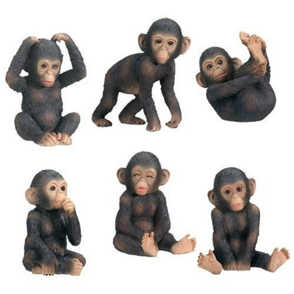 Chimpanzees (Set Of 6) - Collectible Figurine Statue Sculpture Figure