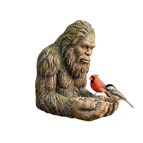 Chimpanzees Shaped Feeder, Waterproof Tree-Mounted Outdoor Sculpture Feeders with Hidden Keyhole Hanger for Backyard Garden