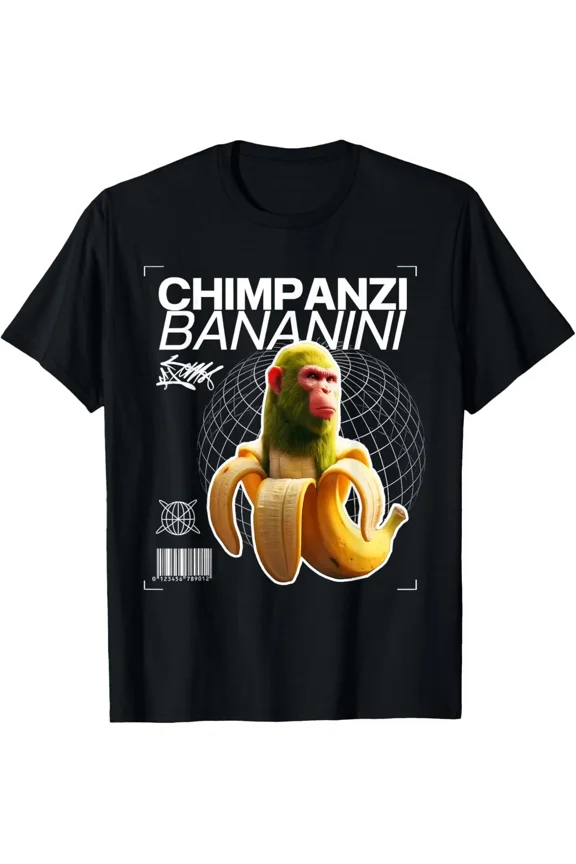 Chimpanzi Bananini Fun Character Art T-Shirt
