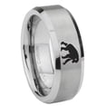 thumbnail image 1 of Chimpazee 8MM Beveled Edge Gray Tungsten Men Ring, 1 of 2