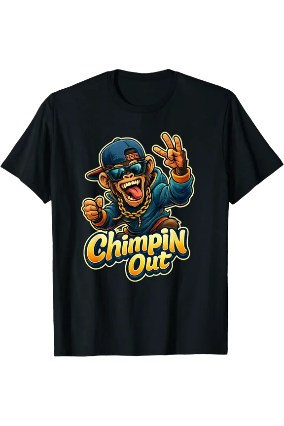 Chimpin Out Funny Monkey Hip Hop Cartoon Meme T-Shirt, Unisex T-Shirt