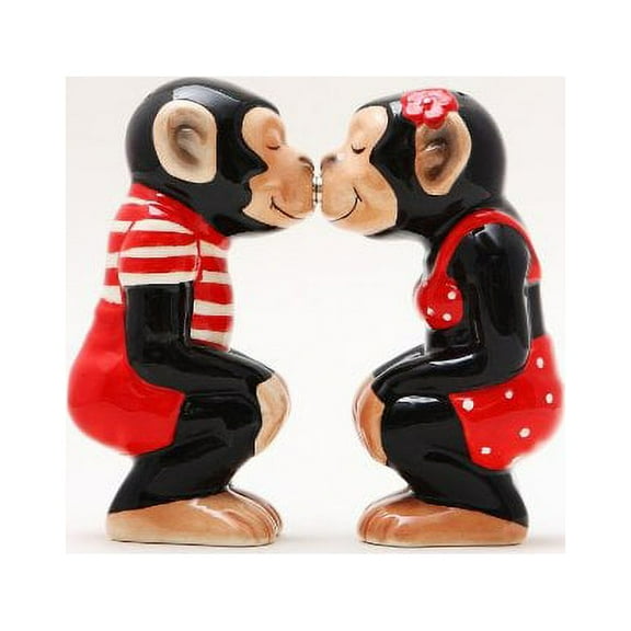 Chimps Ceramic Magnetic Salt and Pepper Shakers Collection Set