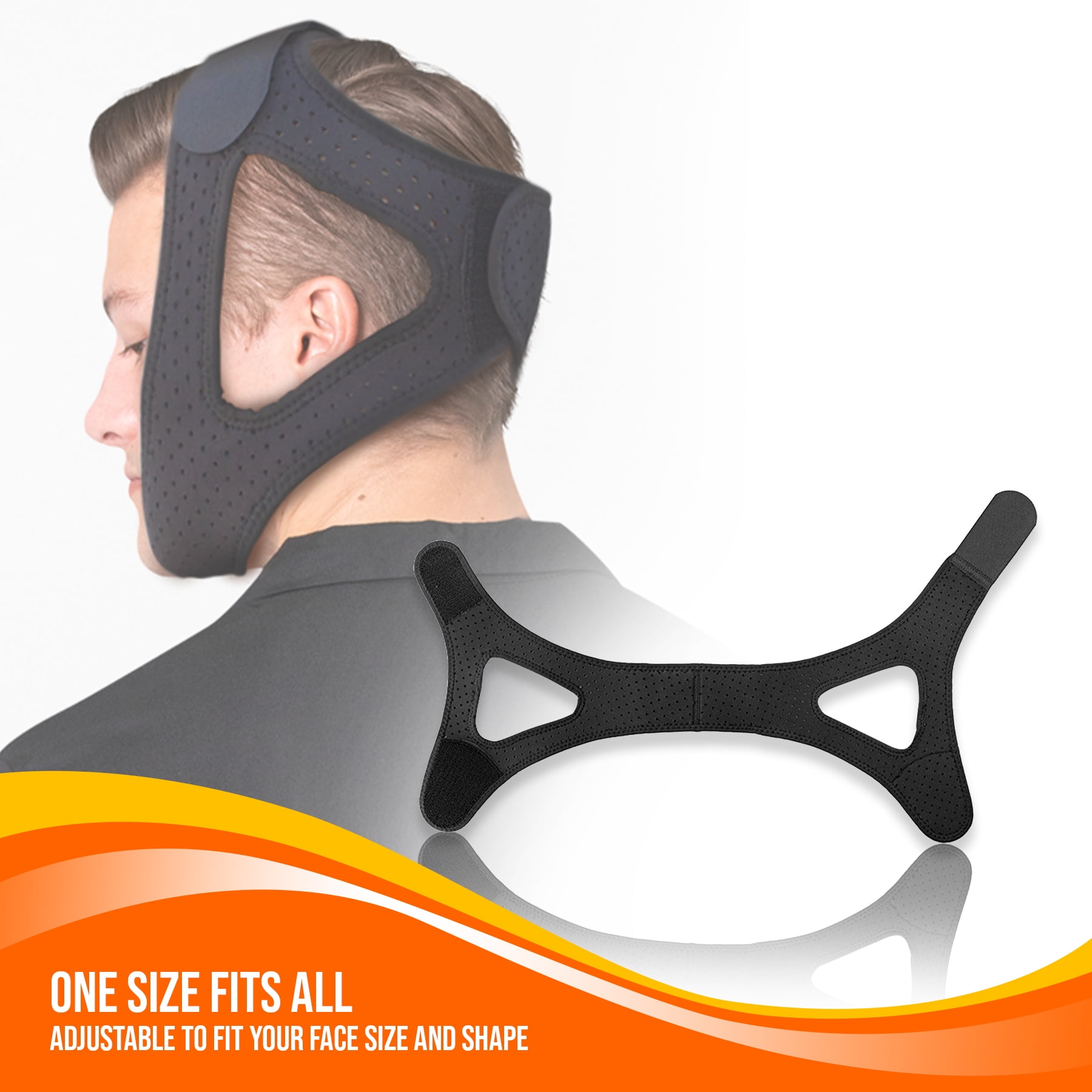 Female Rear Chin Lock Chin & Neck Strap - Soft & Breathable Neoprene Jaw & Chin Sleep Strap ...