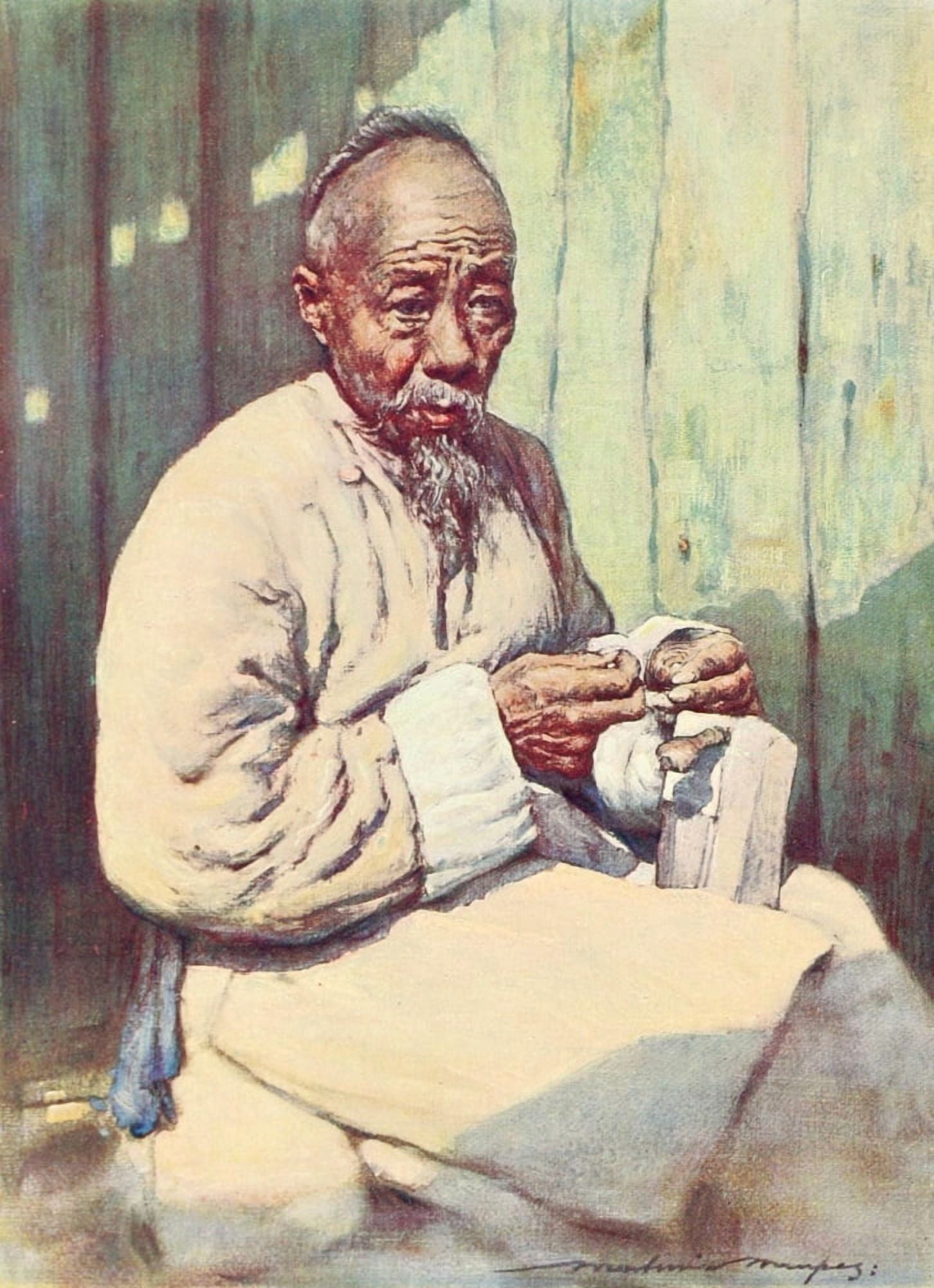 China 1909 A Shoemaker Canvas Art - Mortimer Menpes (18 x 24)