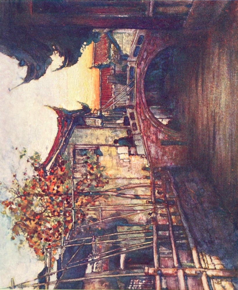 China 1909 A quiet canal Canvas Art - Mortimer Menpes (18 x 24)