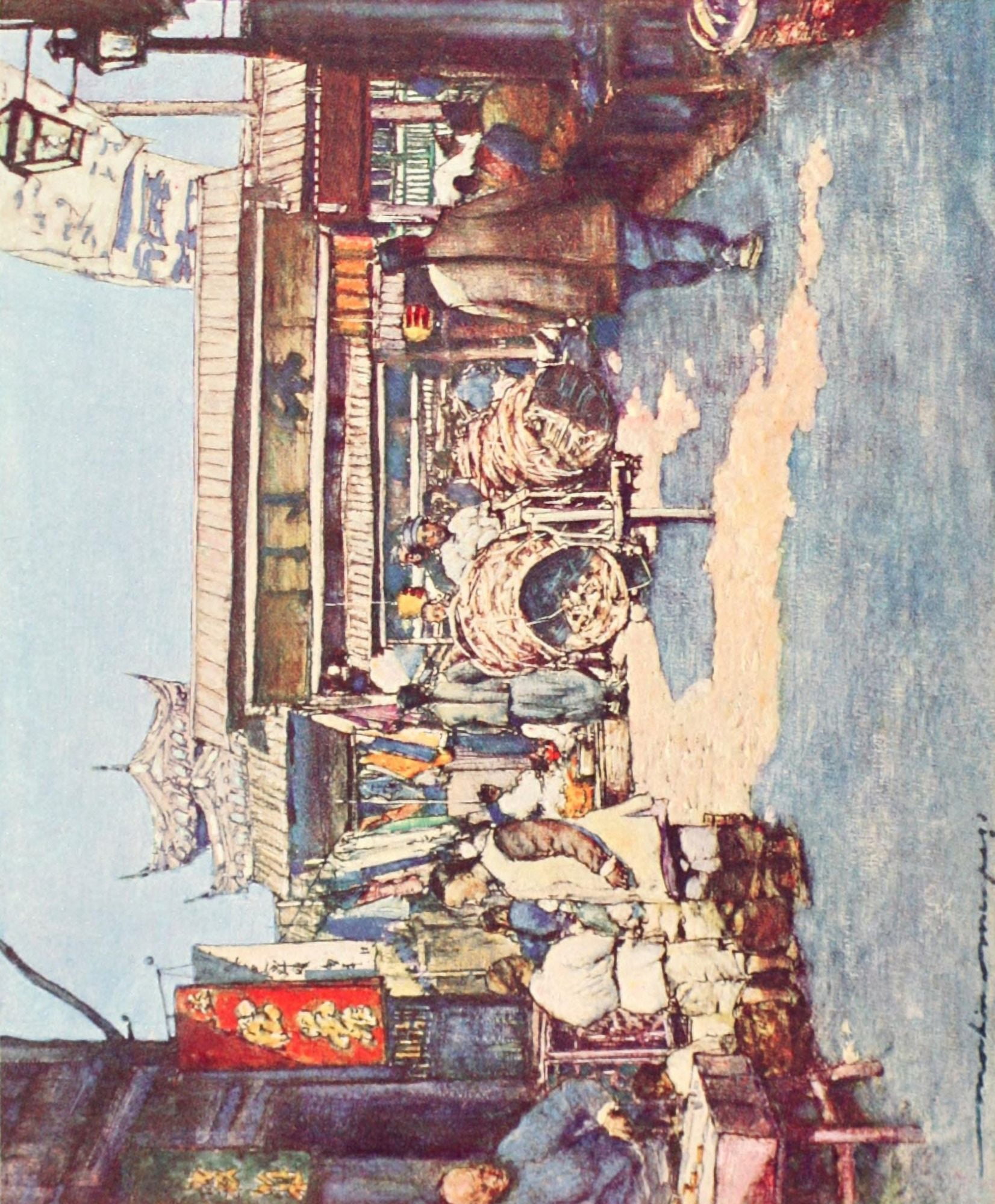 China 1909 A temple Canvas Art - Mortimer Menpes (18 x 24)