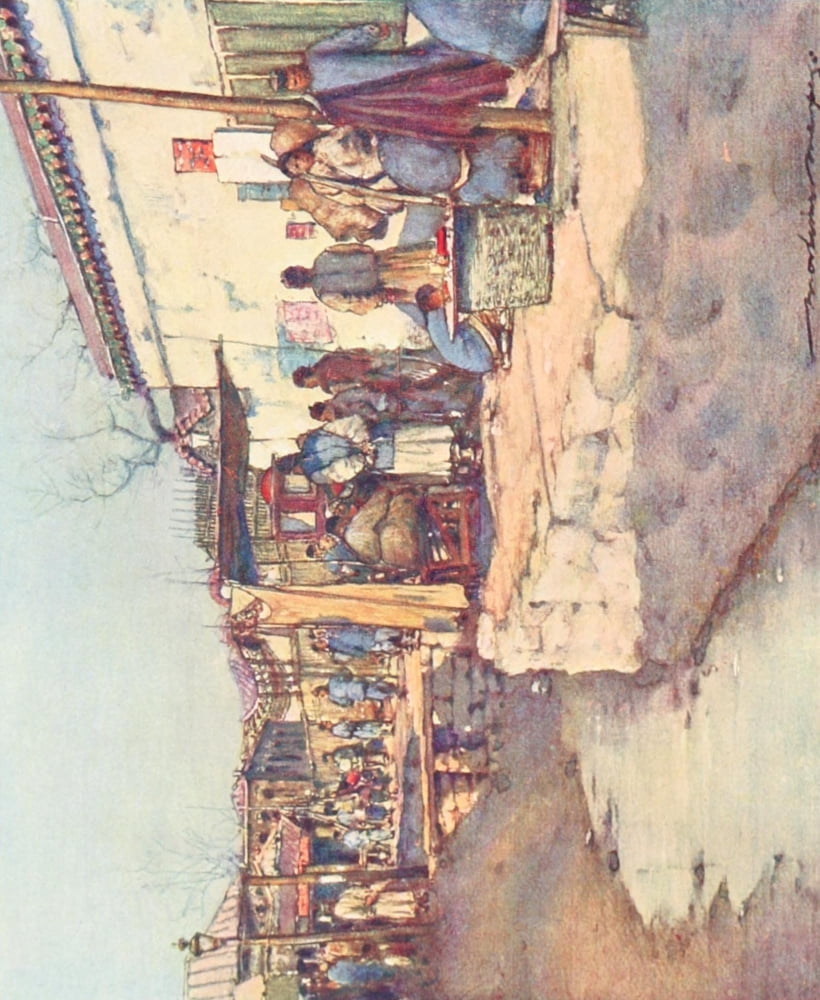 China 1909 On the way to market Canvas Art - Mortimer Menpes (18 x 24)