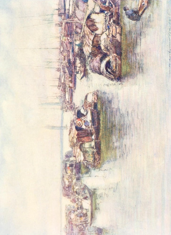 China 1909 Sampans Canvas Art - Mortimer Menpes (18 x 24)
