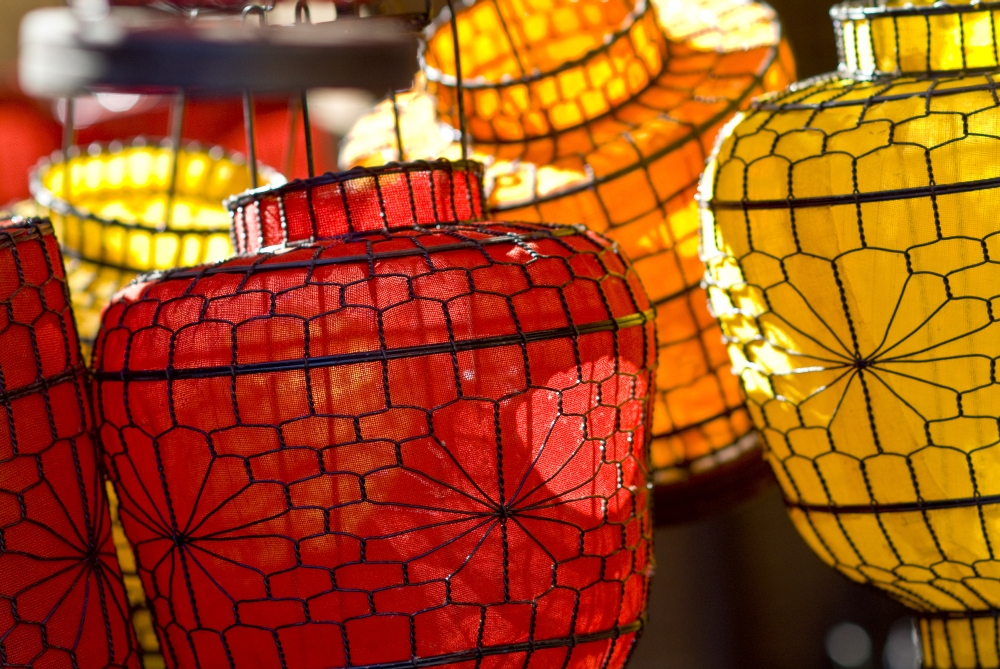 China Beijing Decorative Lanterns Found In The Market Place Canvas Art - Ray Laskowitz Design Pics (17 x 11)