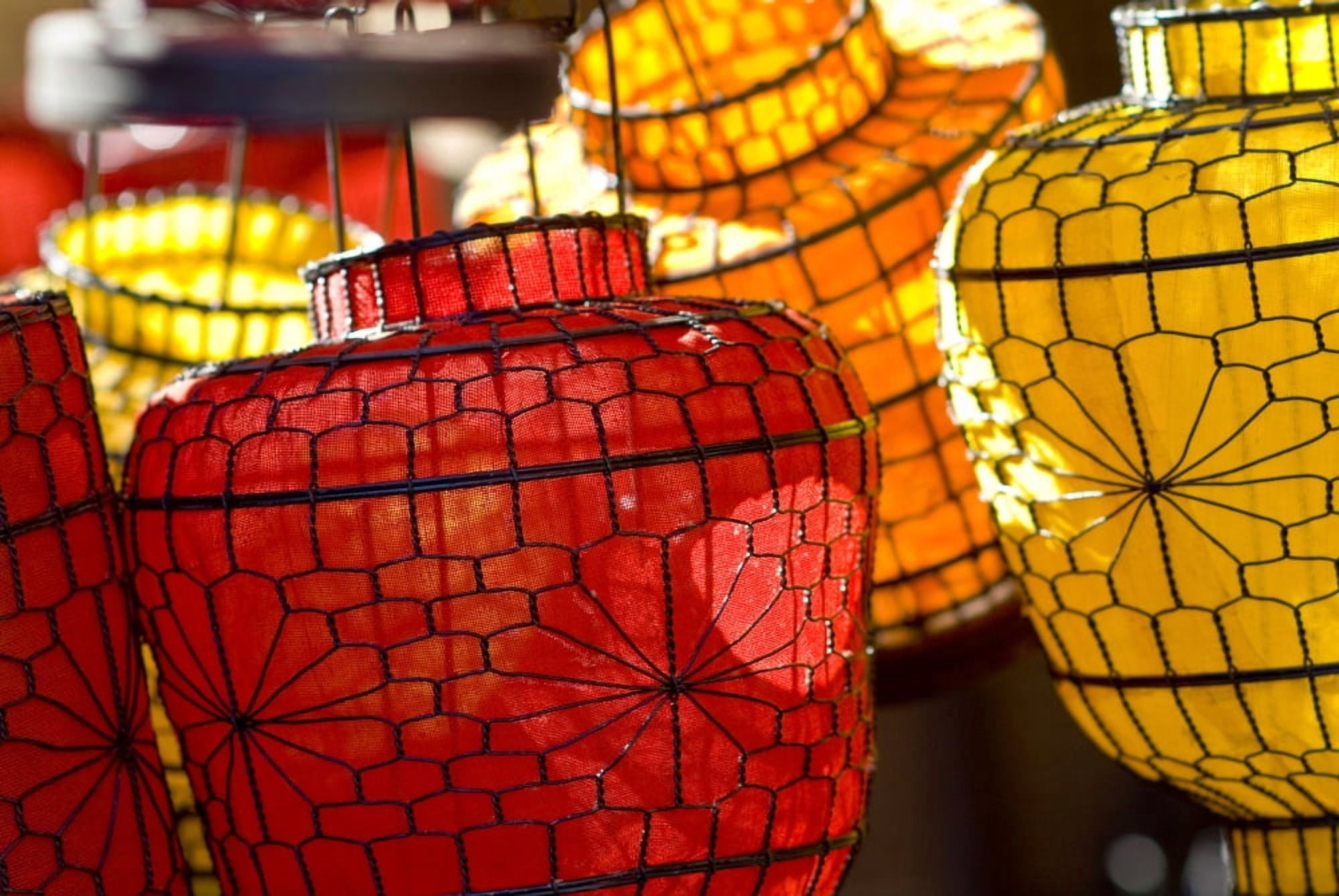 China Beijing Decorative Lanterns Found In The Market Place Canvas Art - Ray Laskowitz Design Pics (34 x 22)