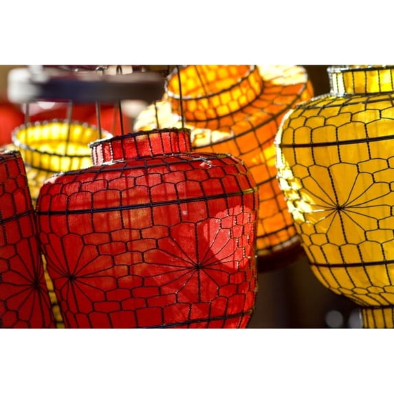 China, Beijing, Decorative Lanterns Found In The Market Place. Poster Print (34 x 22)