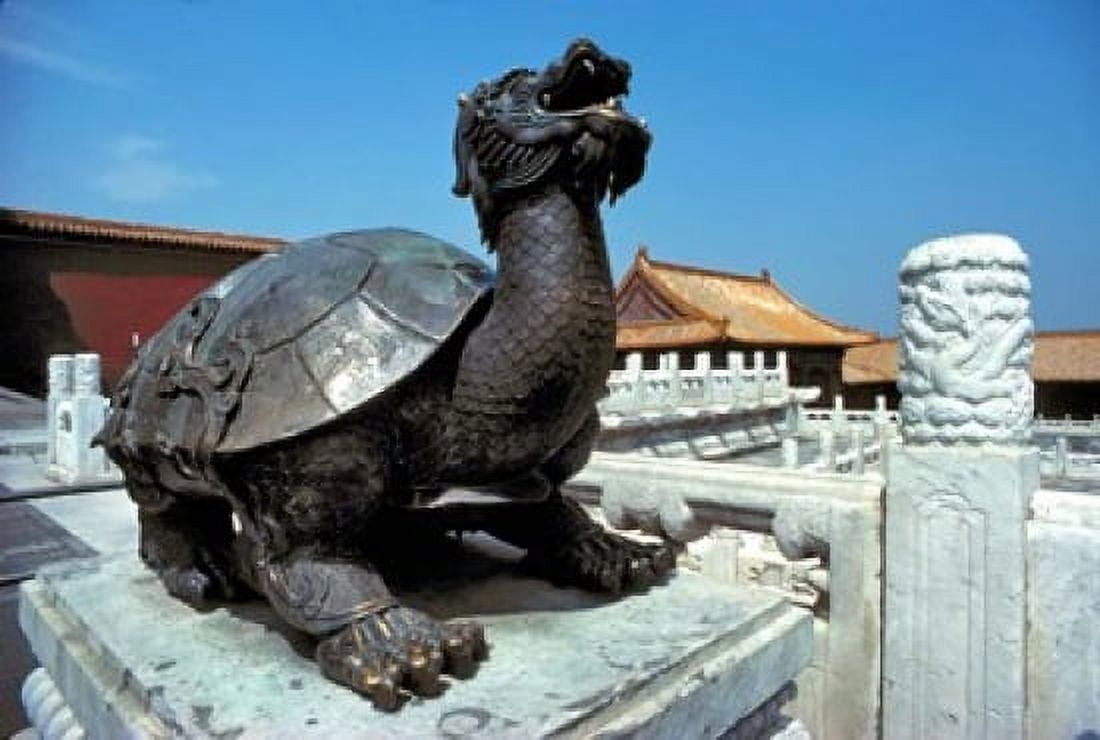 China Beijing Forbidden City Turtle statue Canvas Art - Ric Ergenbright DanitaDelimont (34 x 23)