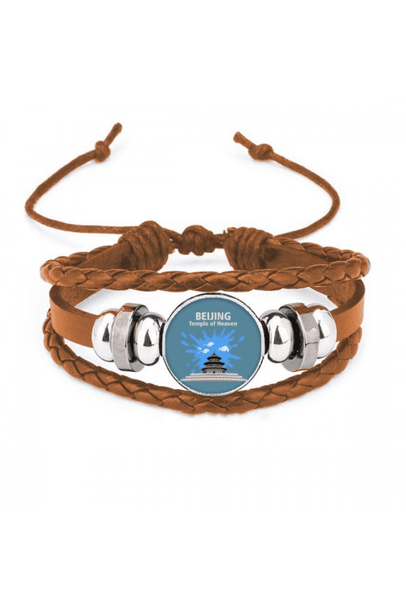 China Beijing Temple Heaven Pray Bracelet Wristband Leather Jewelry Ornament