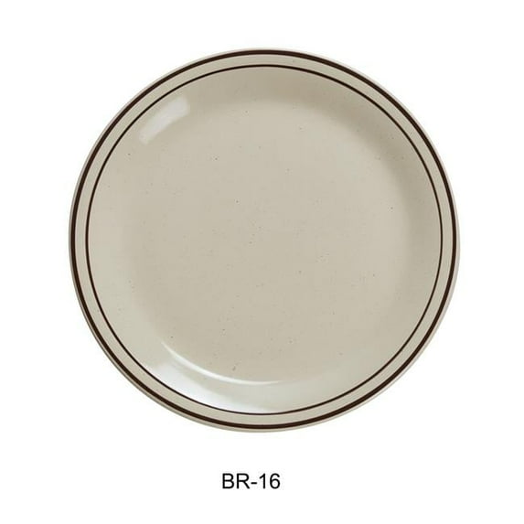 China Brown Speckled Plate, American White - 10.5 in. - Pack of 12