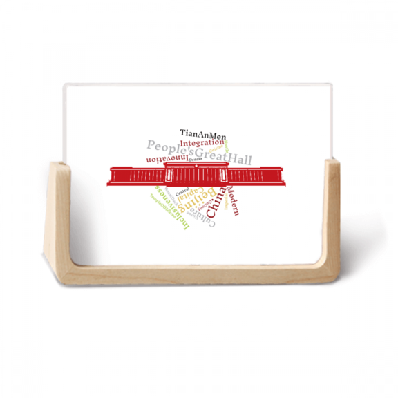 China Building Great Hall People Photo Wooden Photo Frame Tabletop Display