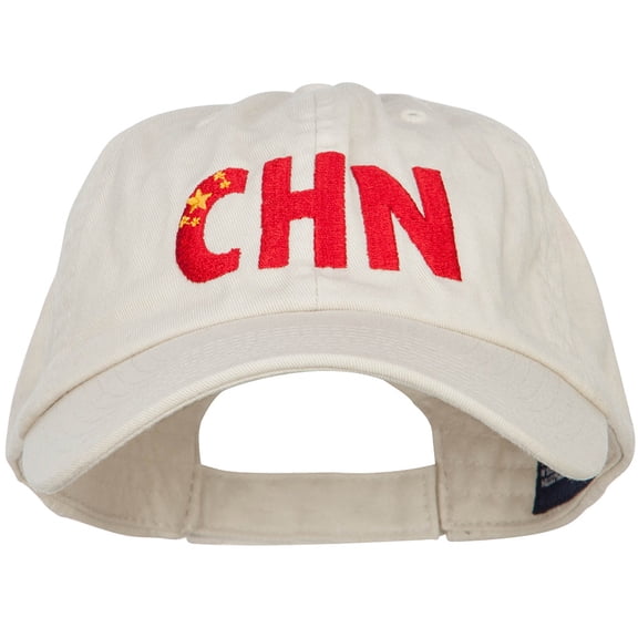 China CHN Flag Embroidered Low Profile Cap - Putty OSFM