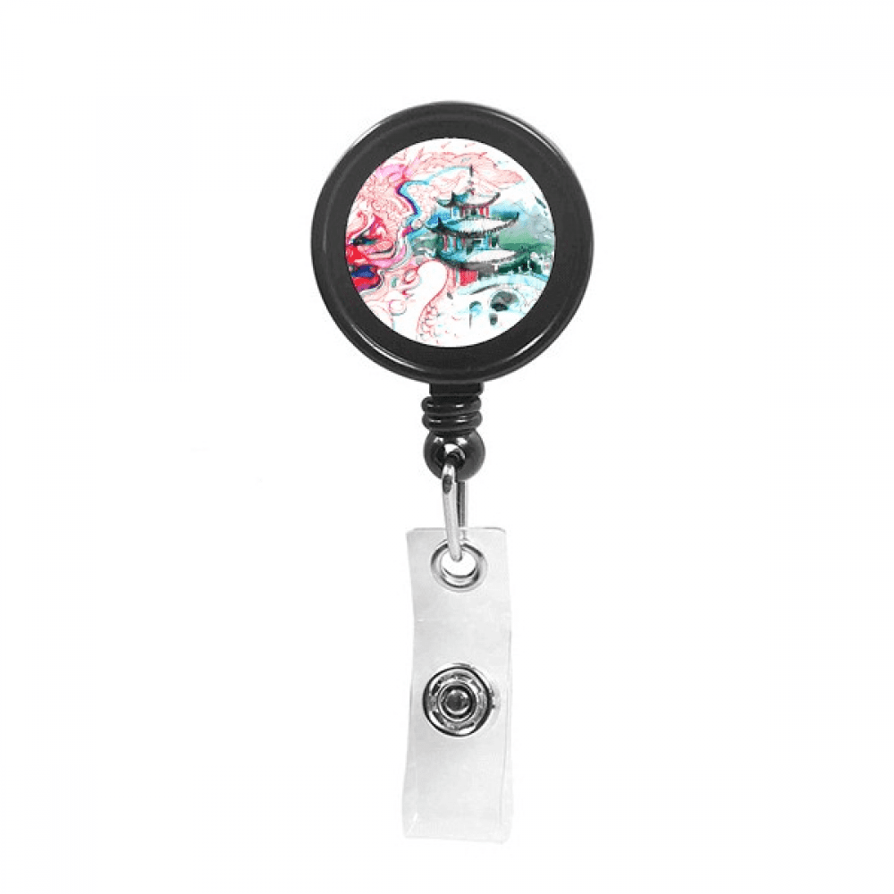 China Chinese Dragon Bridge Drawing Retractable Keychain Badge Holder ID Badge