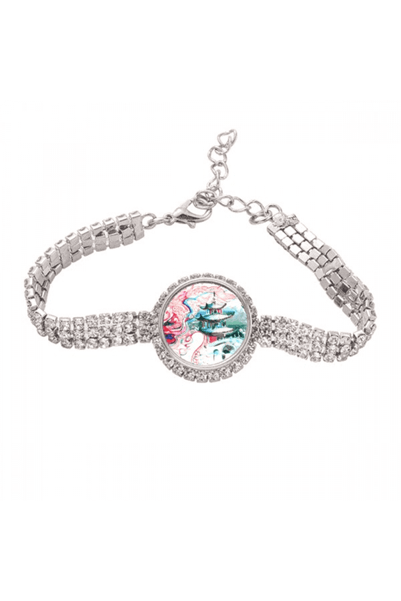 China Chinese Dragon Bridge Drawing Tennis Chain Anklet Bracelet Diamond Jewelry