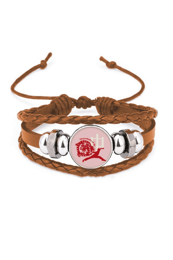 China Chinese Dragon Descendent Kungfu Bracelet Wristband Leather Jewelry Ornament