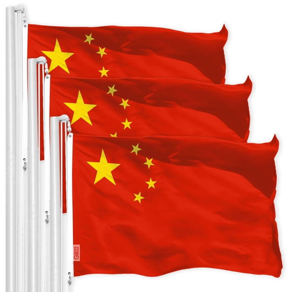 China Chinese Flag 3x5FT 3-Pack 150D Printed Polyester By G128