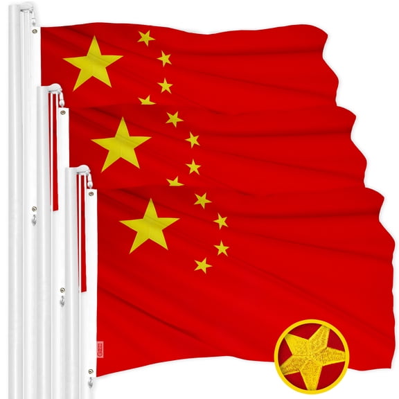 China Chinese Flag 3x5FT 3-Pack Embroidered Polyester By G128
