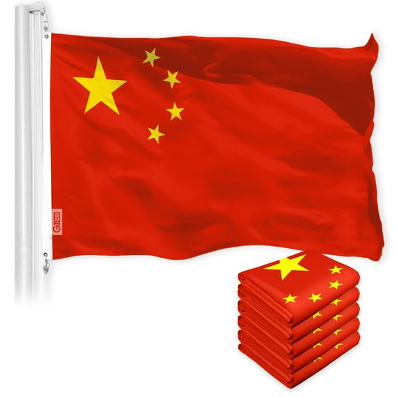 China Chinese Flag 3x5FT 5-Pack 150D Printed Polyester By G128