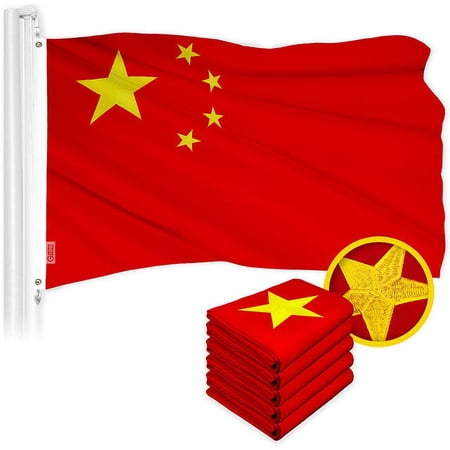 China Chinese Flag 3x5FT 5-Pack Embroidered Polyester By G128