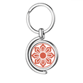 thumbnail image 1 of China Chinese Red Flower Traditional Pattern Rotating Keychain Metal Keyring Holder, 1 of 2