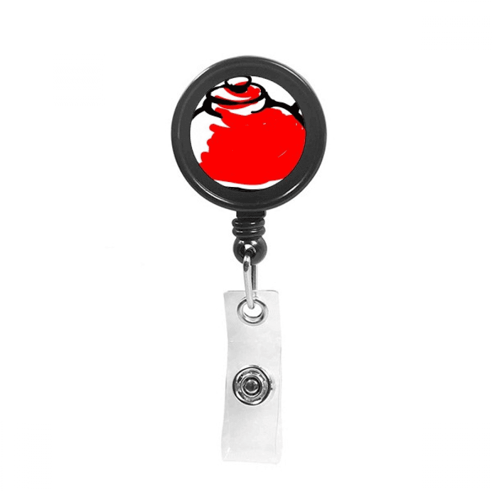 China Chinese Teapot Traditional Pattern Retractable Keychain Badge Holder ID Badge