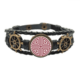 thumbnail image 1 of China Chinese Traditional Four Symbol Leather Braided Ocean Bracelet Wristband, 1 of 4